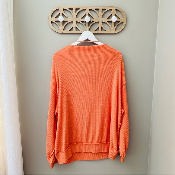 Free People Main Squeeze Hacci Top Orange Sz Small - Picture 5 of 8